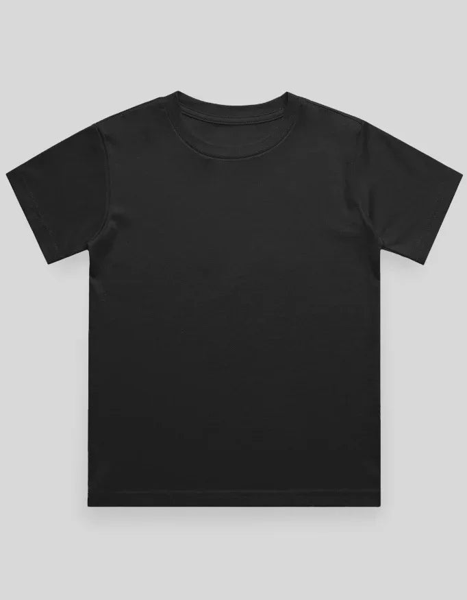 Crew Neck T-Shirt | 0-4 Yrs | For Both Girls & Boys | Black - Avaiya Store