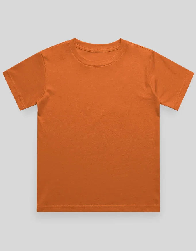 Crew Neck T-Shirt | 5-13 Yrs | For Both Girls & Boys | Orange - Avaiya Store