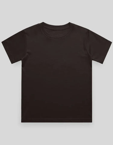 Crew Neck T-Shirt | 5-13 Yrs | For Both Girls & Boys | Coffee Brown - Avaiya Store