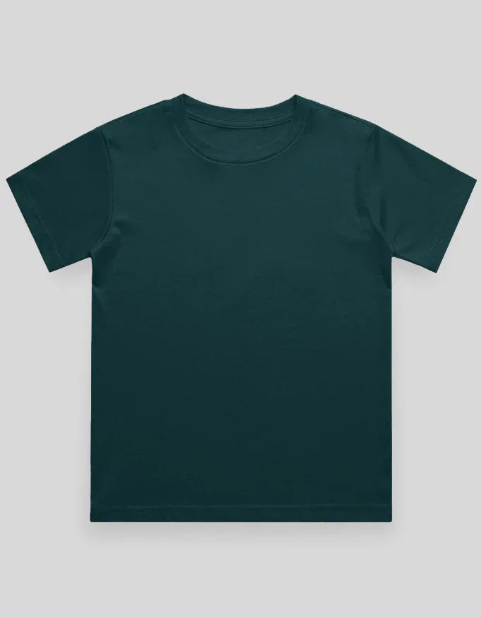 Crew Neck T-Shirt | 5-13 Yrs | For Both Girls & Boys | Petrol Blue - Avaiya Store