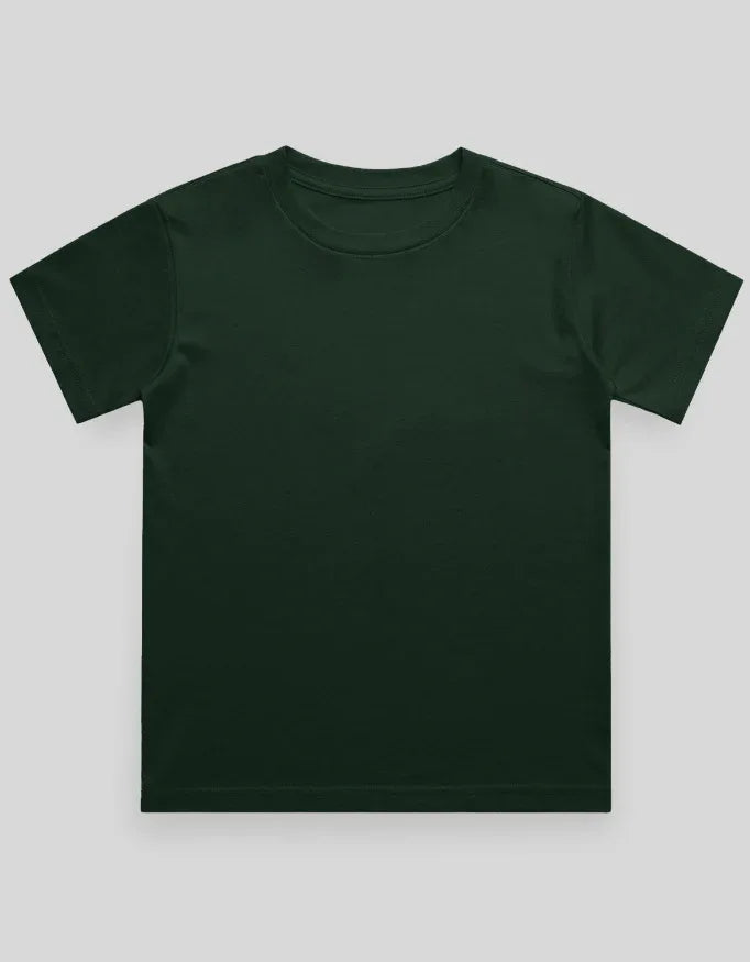 Crew Neck T-Shirt | 0-4 Yrs | For Both Girls & Boys | Bottle Green - Avaiya Store