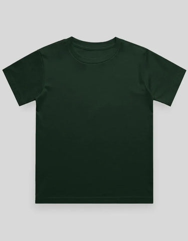 Crew Neck T-Shirt | 5-13 Yrs | For Both Girls & Boys | Bottle Green - Avaiya Store