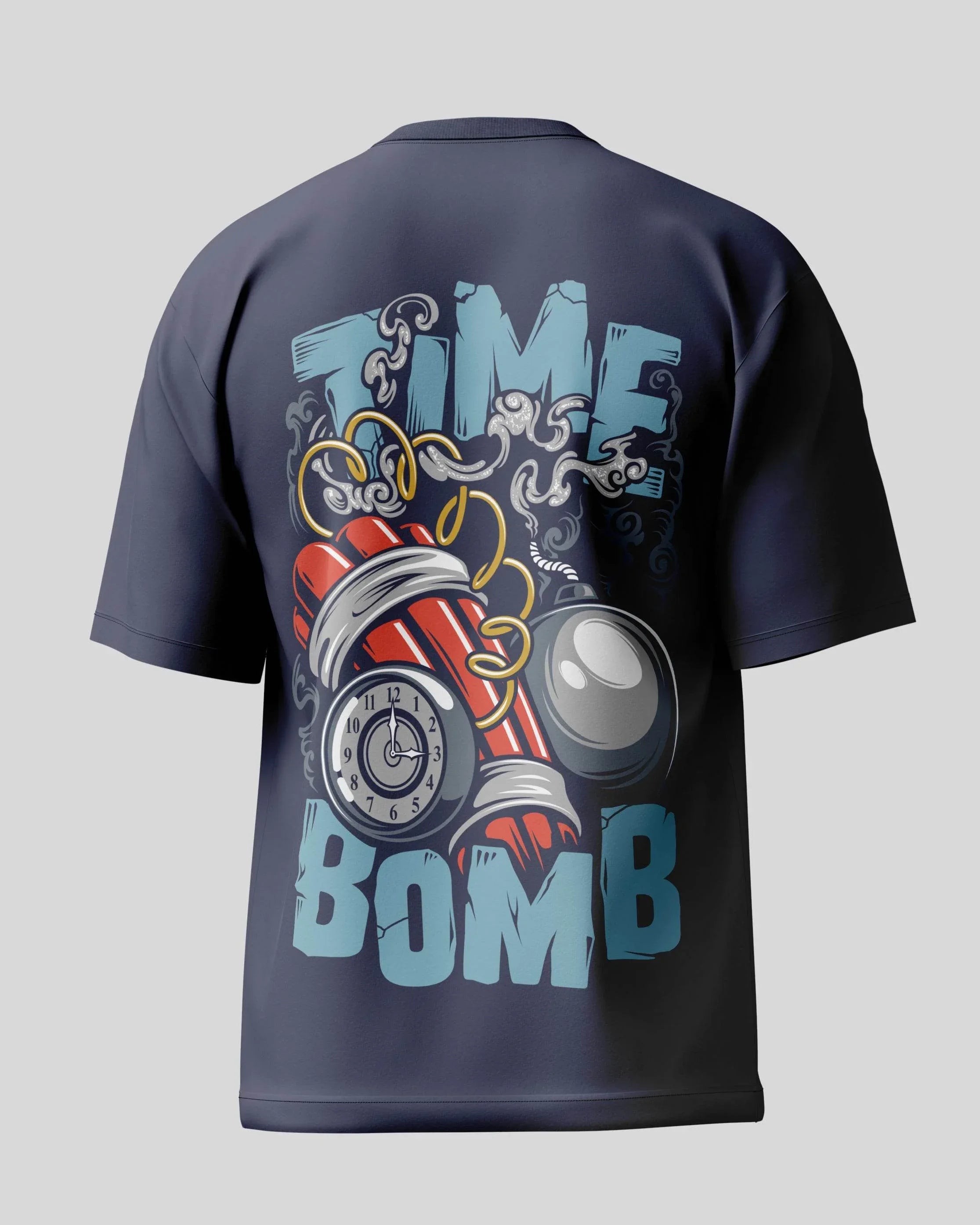 Time bomb Oversized T-Shirt | Navy Blue | Premium Quality by AvaiYa | Unisex - Avaiya Clothings