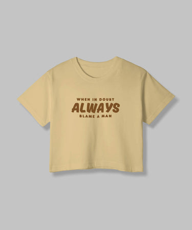 When In Doubt | Women Crop Top | Beige - Avaiya Store