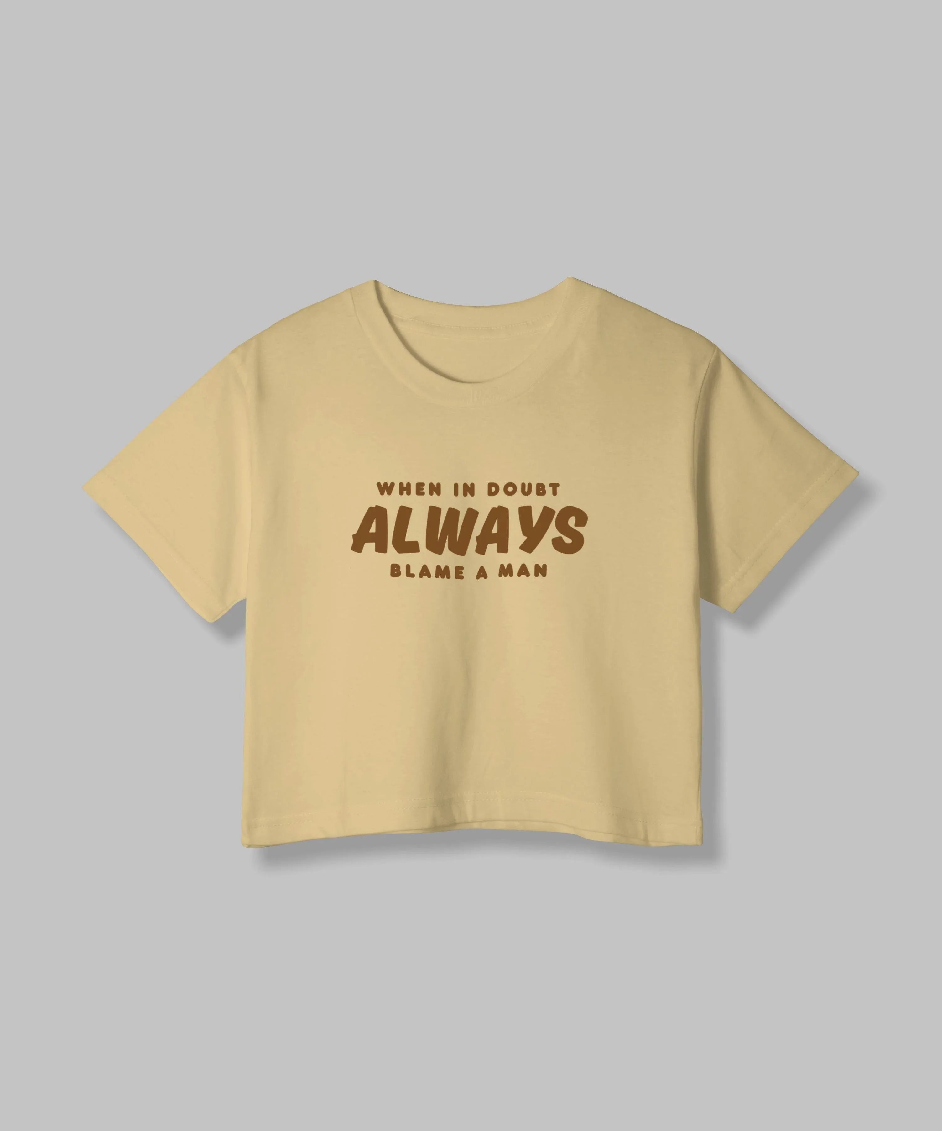 When In Doubt | Women Crop Top | Beige - Avaiya Clothings