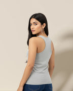 Plain Grey Melange Women's Tank Top