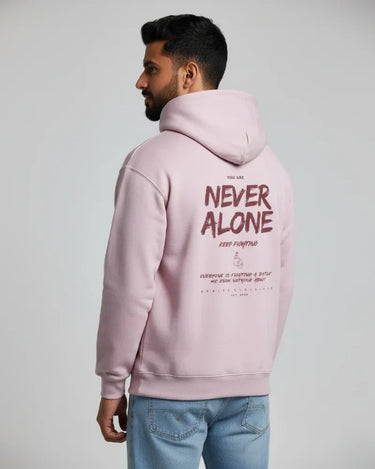 Never Alone | Classic Comfort Hoodie | Unisex | Light Baby Pink - Avaiya Store