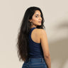 Plain Navy Blue Women's Tank Top - Avaiya Store