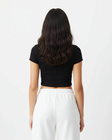Plain Black Baby Tee For Women - Avaiya Store