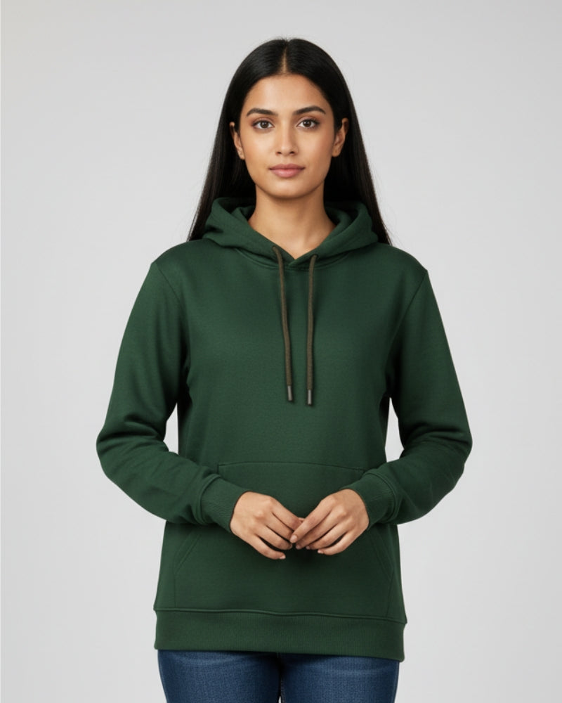 Plain Bottle Green Classic  Hoodie | For Man And Woman