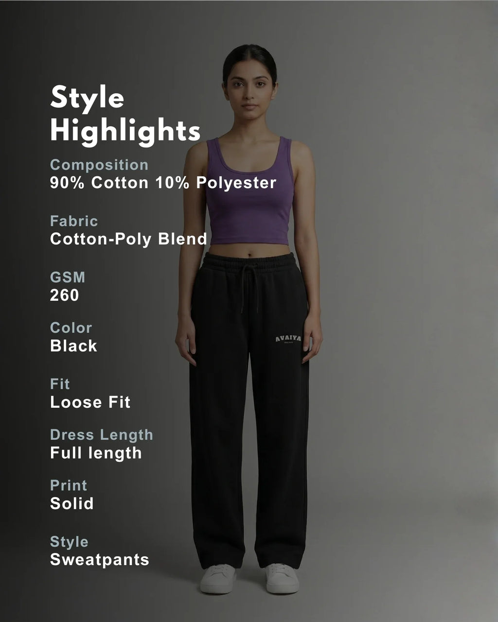 Avaiya's Black Sweatpants For Both Man & Women | Bk2 | Loose-fit - Avaiya Store