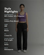 Avaiya's Black Sweatpants For Both Man & Women | Bk2 | Loose-fit - Avaiya Store