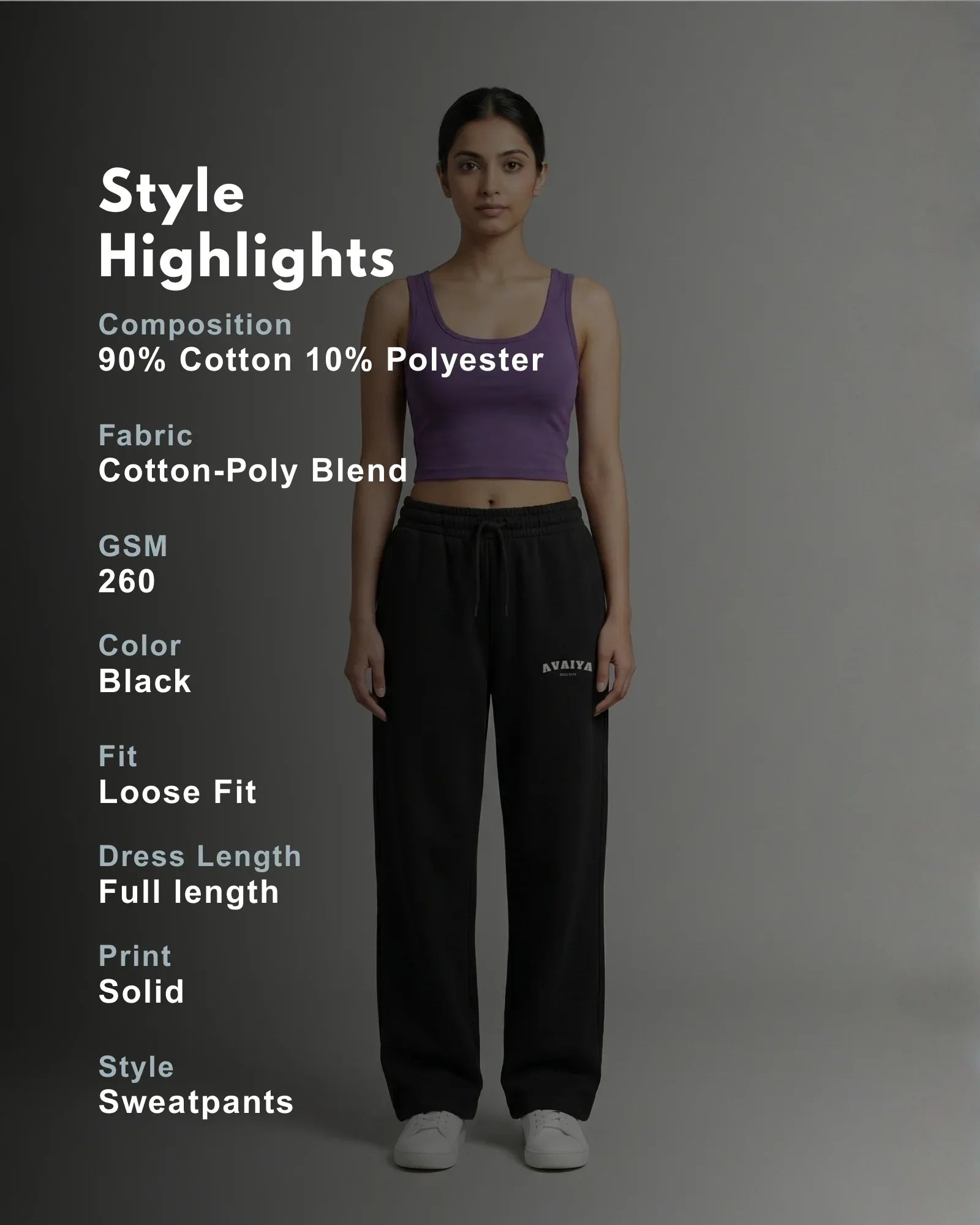 Avaiya's Black Sweatpants For Both Man & Women | Bk2 | Loose-fit - Avaiya Store