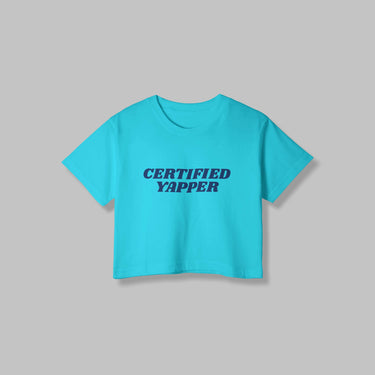 Certified Yapper | Women Crop Top | SkyBlue - Avaiya Store