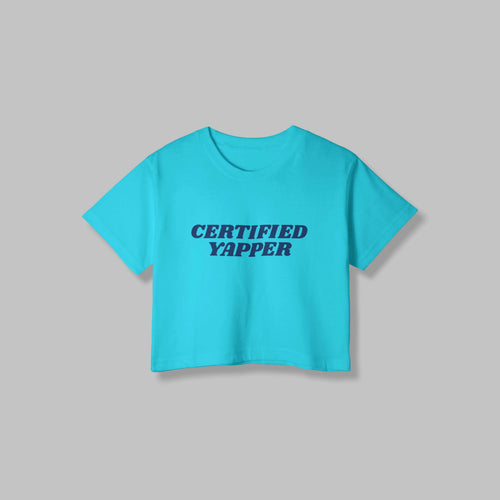 Certified Yapper | Women Crop Top | SkyBlue - Avaiya Store