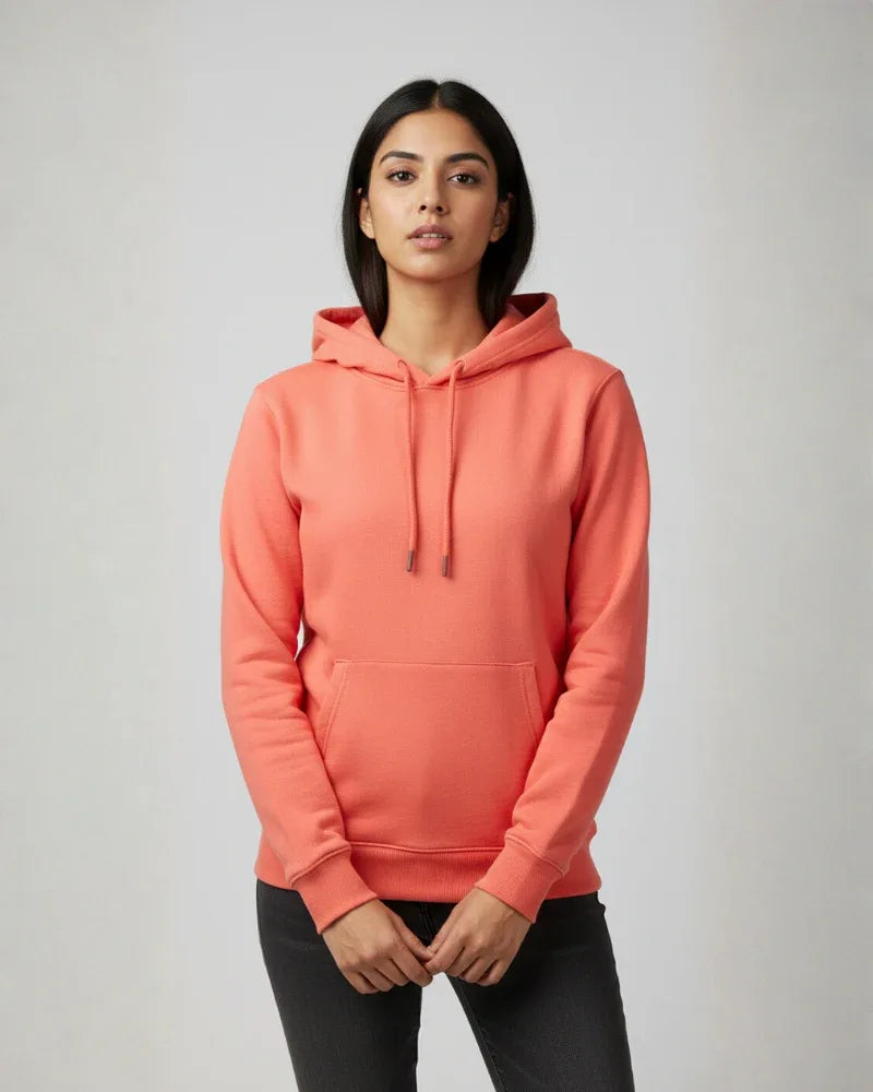 Plain Coral Classic Hoodie | For Man And Woman - Avaiya Store