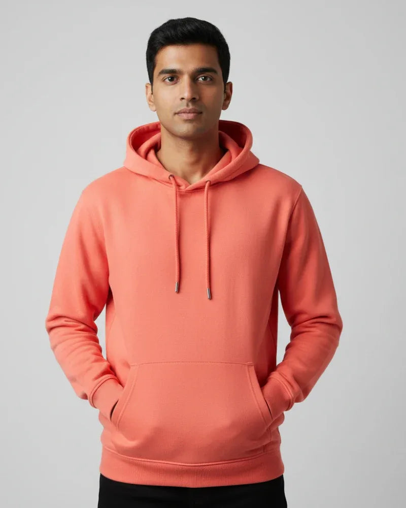 Plain Coral Classic Hoodie | For Man And Woman - Avaiya Store