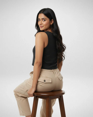 Good Vibes | Women’s Crop Tank | Black - Avaiya Store