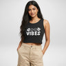 Good Vibes | Women’s Crop Tank | Black - Avaiya Store