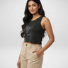 Spring is Here | Women’s Crop Tank | Black - Avaiya Store