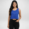 Spring is Here | Women’s Crop Tank | Royal Blue - Avaiya Store