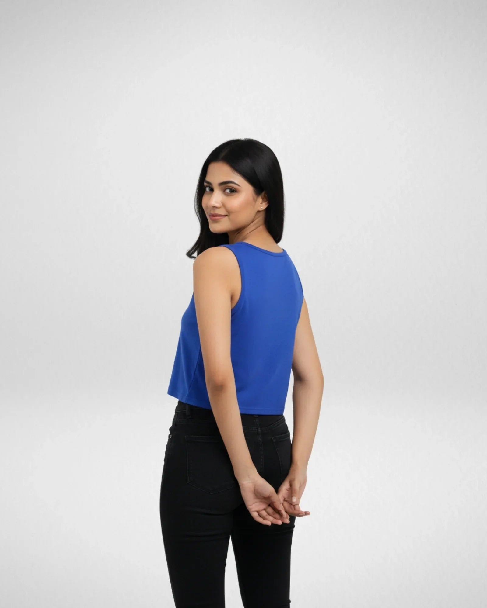 Spring is Here | Women’s Crop Tank | Royal Blue