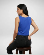 Heart Spider Web | Women’s Crop Tank | Royal Blue - Avaiya Store