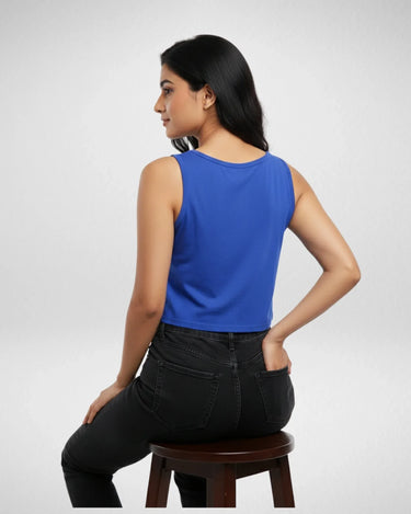 Heart Spider Web | Women’s Crop Tank | Royal Blue - Avaiya Store
