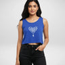 Heart Spider Web | Women’s Crop Tank | Royal Blue - Avaiya Store