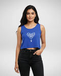 Heart Spider Web | Women’s Crop Tank | Royal Blue - Avaiya Store