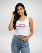 Future Millionaire | Women’s Crop Tank | White - Avaiya Store