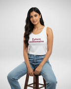 Future Millionaire | Women’s Crop Tank | White - Avaiya Store