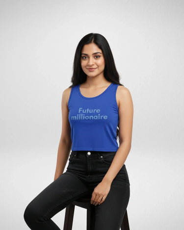 Future Millionaire | Women’s Crop Tank | Royal Blue - Avaiya Store