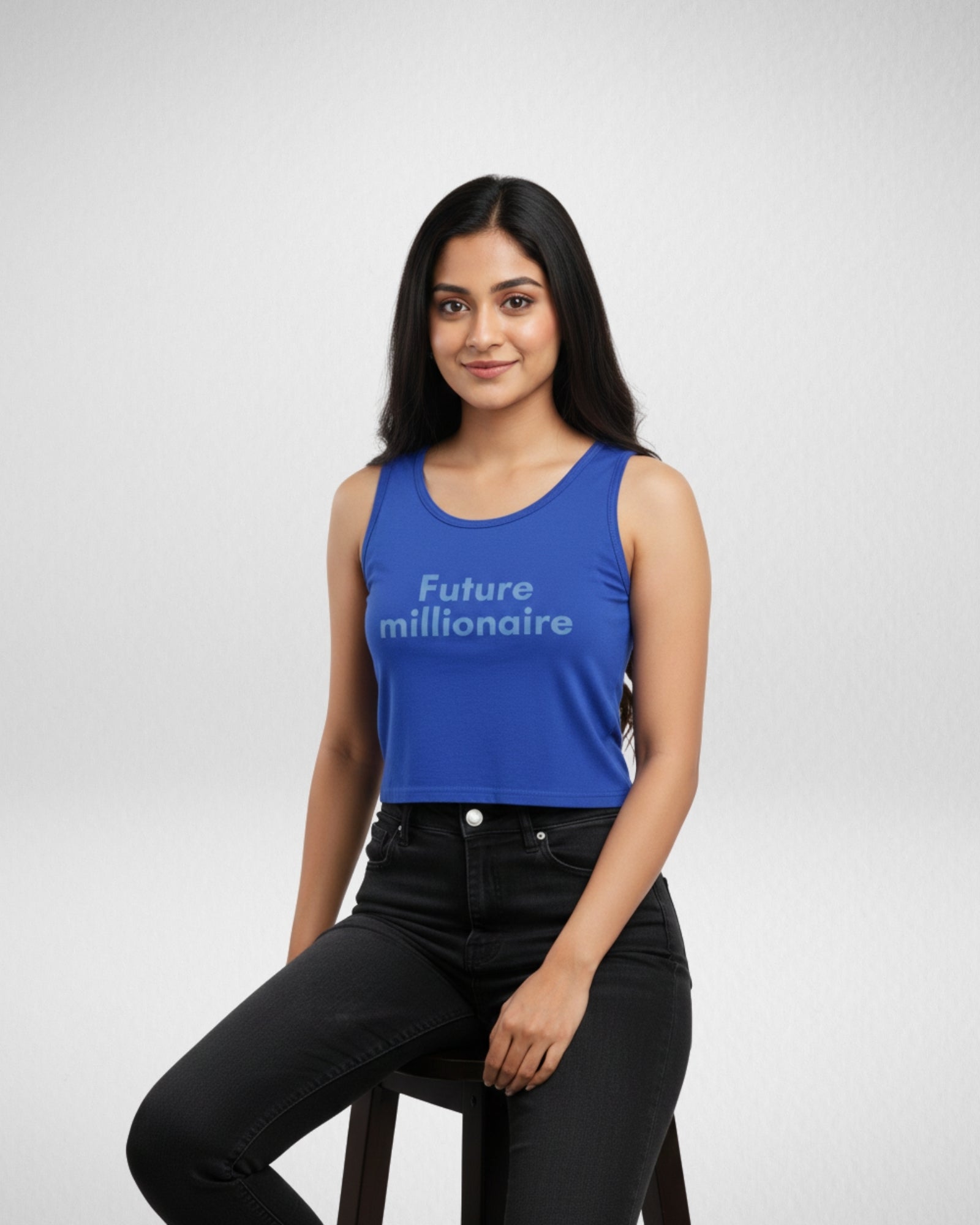 Future Millionaire | Women’s Crop Tank | Royal Blue