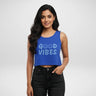 Good Vibes | Women’s Crop Tank | Royal Blue - Avaiya Store