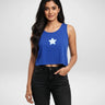 Star | Women’s Crop Tank | Royal Blue - Avaiya Store