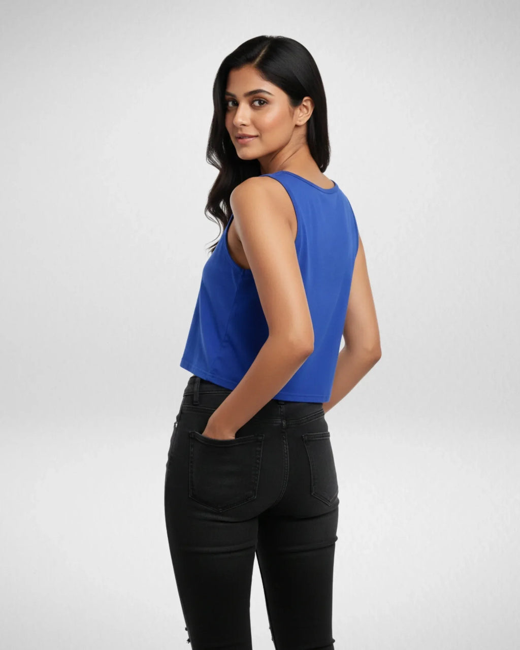 Star | Women’s Crop Tank | Royal Blue - Avaiya Store