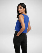 Star | Women’s Crop Tank | Royal Blue - Avaiya Store