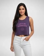 Let's Be Mermaids | Women’s Crop Tank | Purple - Avaiya Store