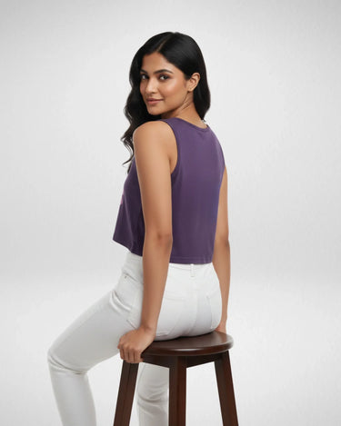 Good Vibes | Women’s Crop Tank | Purple - Avaiya Store