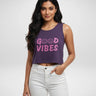 Good Vibes | Women’s Crop Tank | Purple - Avaiya Store