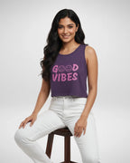 Good Vibes | Women’s Crop Tank | Purple