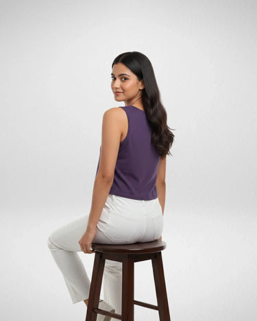 Heart Spider Web | Women’s Crop Tank | Purple - Avaiya Store