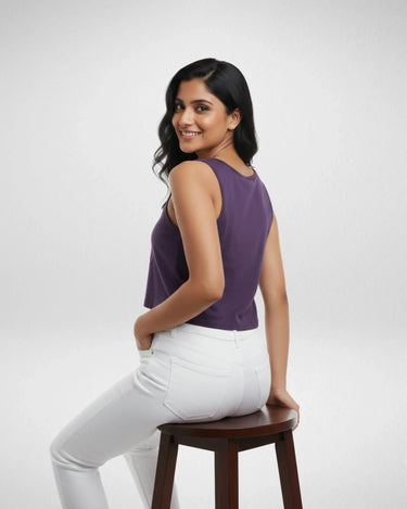 Cozy Vibes | Women’s Crop Tank | Purple - Avaiya Store