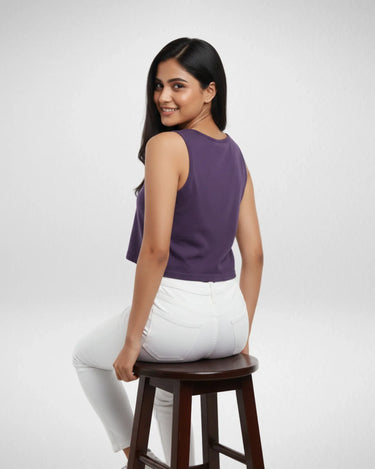 What? | Women’s Crop Tank | Purple - Avaiya Store