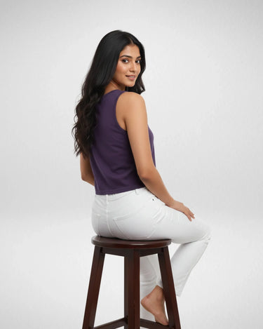 Star | Women’s Crop Tank | Purple - Avaiya Store