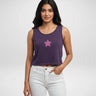 Star | Women’s Crop Tank | Purple - Avaiya Store
