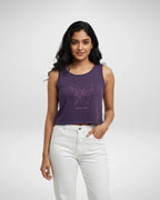 Spring Is Here | Women’s Crop Tank | Purple - Avaiya Store