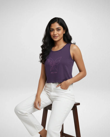 Spring Is Here | Women’s Crop Tank | Purple - Avaiya Store