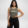 Future Millionaire | Women’s Crop Tank | Olive Green - Avaiya Store